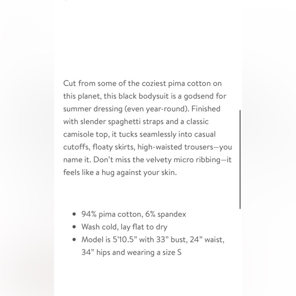 ATM Luxury Finish Pima Cotton Cami Bodysuit sz L - Picture 3 of 7